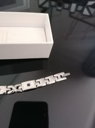 Bracciale uomo MT acciaio blu argento e oro 18k