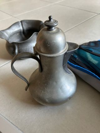 set oggetti argentato e peltro