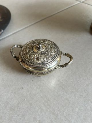 set oggetti argentato e peltro