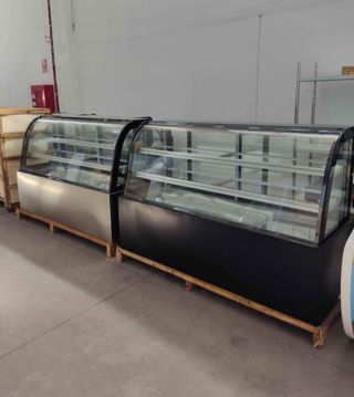 2 Vitrinas Pastelería - Acero Inox/Negro