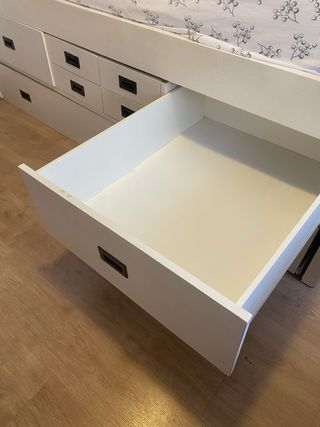 Cama nido blanca madera - 2 colchones