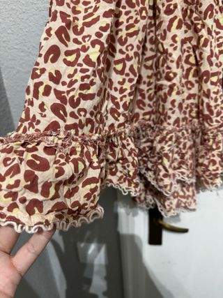 Vestido mini estampado: beige y marrón