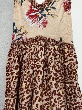 Vestido mini estampado: beige y marrón