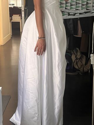 Vestido novia satén blanco