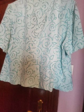 Traje falda azul turquesa talla 56