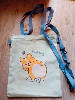 Bolso Tote Corgi,multiposiciones con cremallera