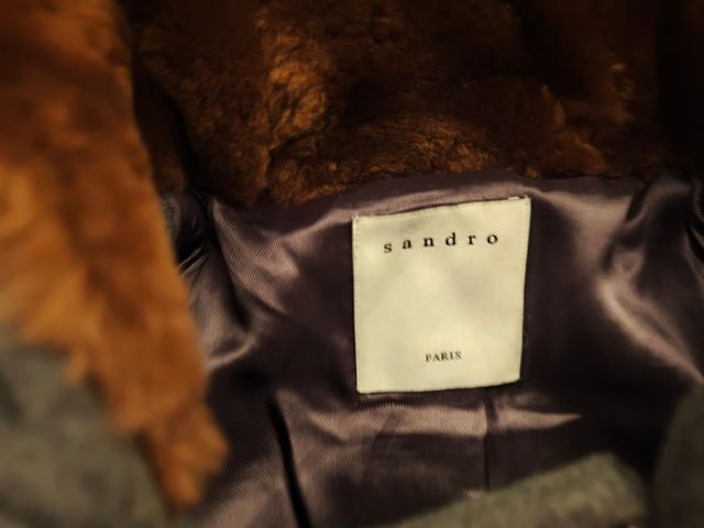 Abrigo mujer Sandro Paris-Gris-Sin usar, impecable