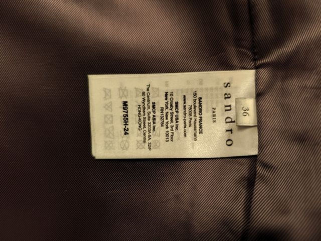 Abrigo mujer Sandro Paris-Gris-Sin usar, impecable