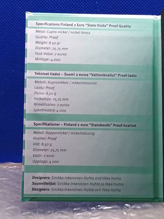 2€ moneta Proof Finlandia 2025 - Visite di Stato