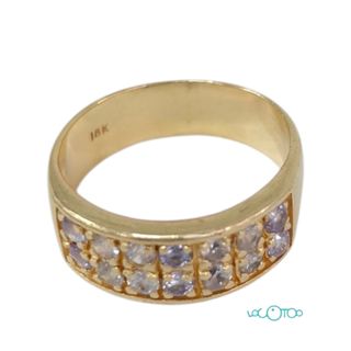 Anillo oro 18k circonitas blancas