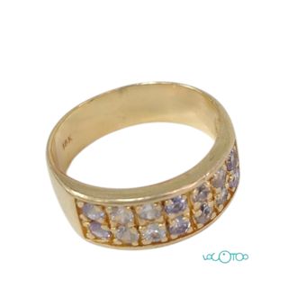 Anillo oro 18k circonitas blancas