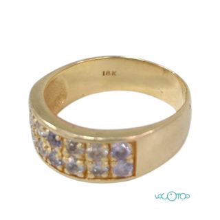 Anillo oro 18k circonitas blancas