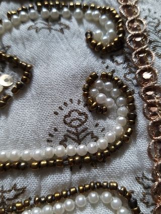 Vestido boho blanco y beige