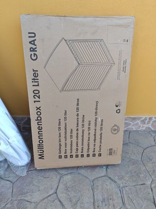 Caja basura 120L -madera gris