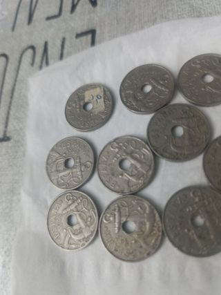 LOTE 10 monedas 50 céntimos España 1963*64