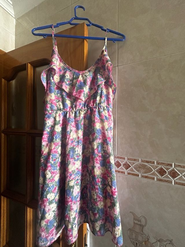 Vestido floral rosa - Talla L
