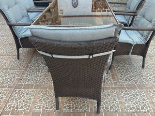 Mesa jardín 6 sillas ratán