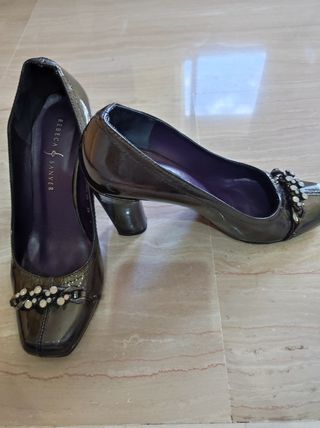 Zapatos Rebecca Sanver - Tacón - Verde Oliva