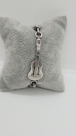 Pulsera plata ley guitarra