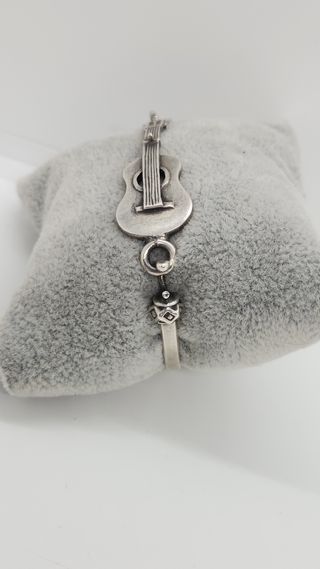 Pulsera plata ley guitarra