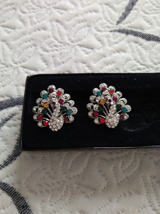 Pendientes pavo real multicolor