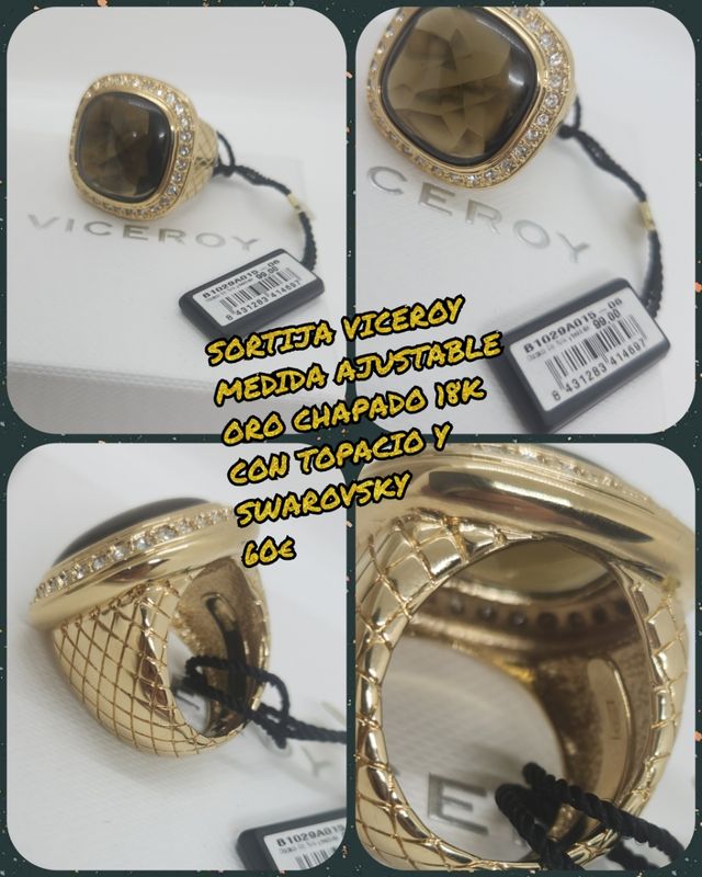 Anillo Viceroy Ajustable Oro Topacio
