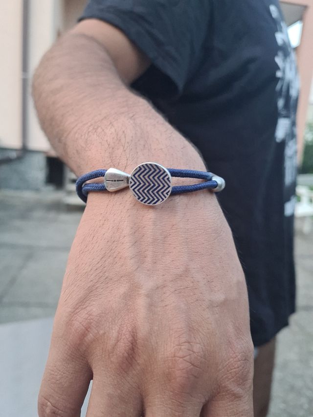Bracciale uomo ITALIA INDIPENDENT blu argento 925