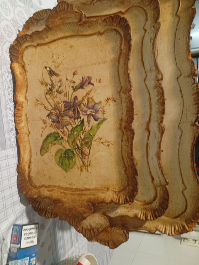 Bandejas vintage de madera