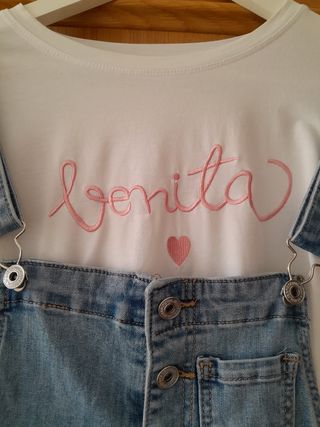 Peto vaquero+camiseta Bonita
