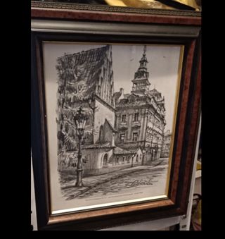 Cuadro antiguo - Dibujo Praga