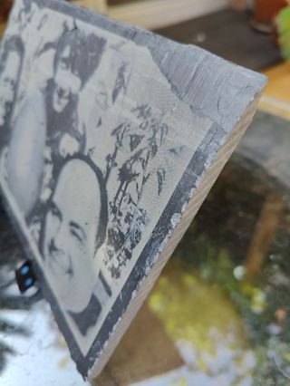 Foto pizarra grabada: Recuerdo familiar