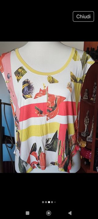 Maglietta Zara fiori multicolor tg M