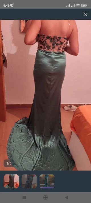 Vestido fiesta juvenil - verde