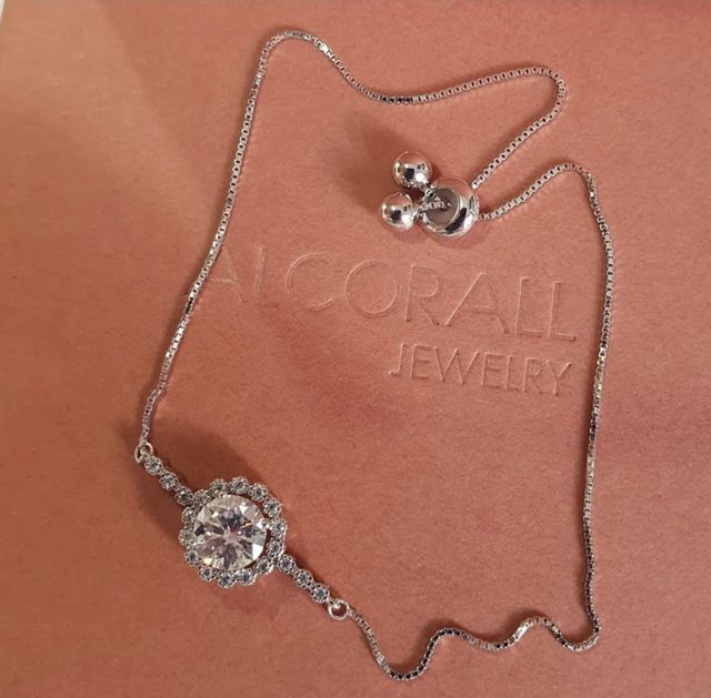 Pulsera Moissanita ORO BLANCO. REGALO NAVIDAD.