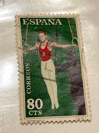 Sello España 1960 - Gimnasia 80 cts