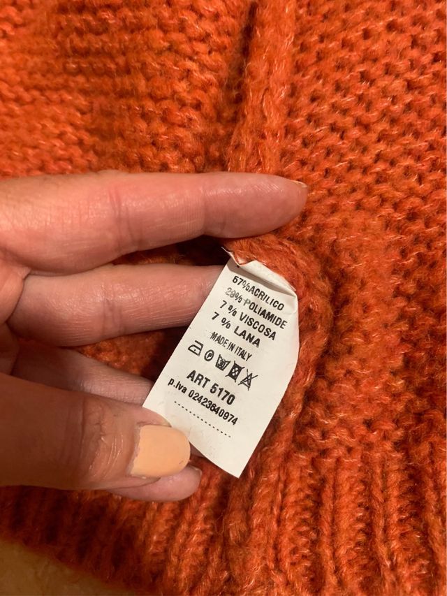 Cardigan in lana arancione