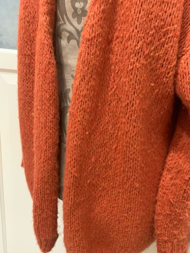 Cardigan in lana arancione