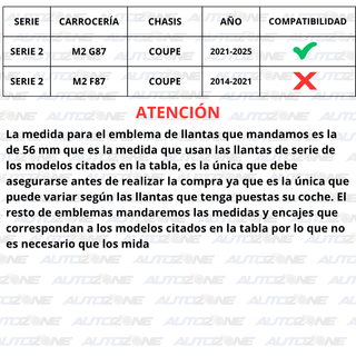 Pack emblemas BMW Negros para M2 G87