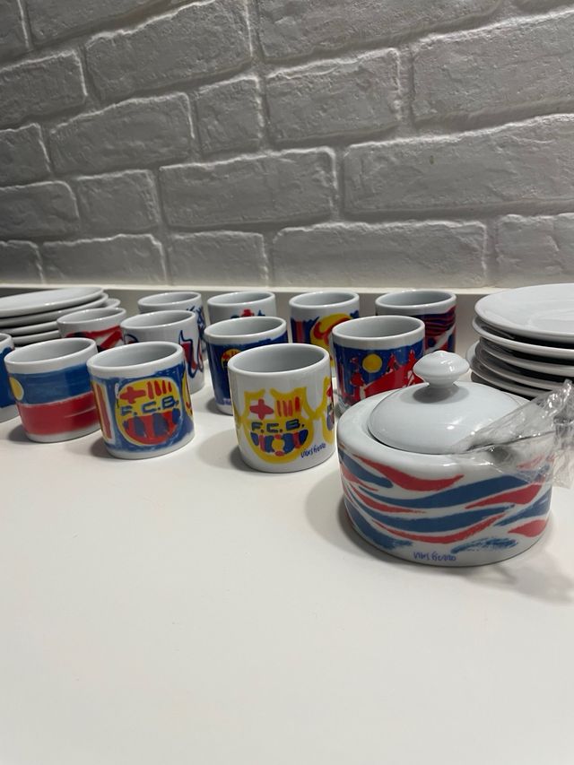 Juego café FC Barcelona vintage