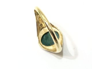 sello oro 18k con piedra con malaquita