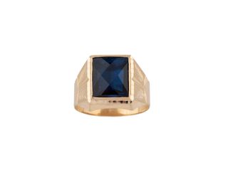 sello oro 18k con piedra con circonita
