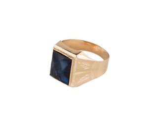 sello oro 18k con piedra con circonita