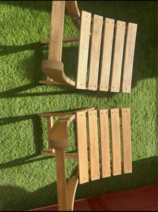 2 Sillas Plegables de Madera para Exterior