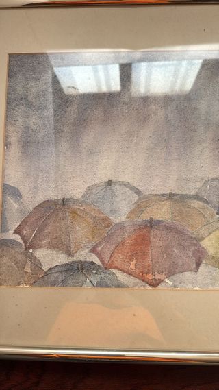 Acuarela original Alcántara - Paraguas