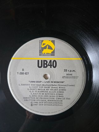 Vinilo UB40 - CCCP Live in Moscow