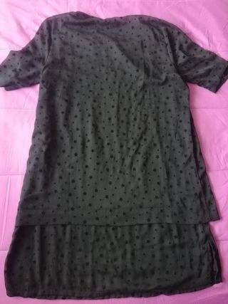 Vestido Zara talla S encaje rosa palo