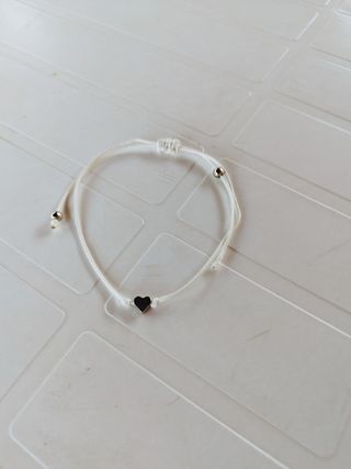 Braccialetto cuore bianco argento