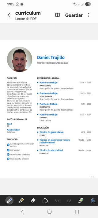 Buscó empleo Técnico Electrónica