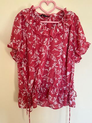 Blusa floral rosa 