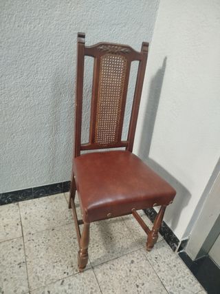Silla vintage madera marrón